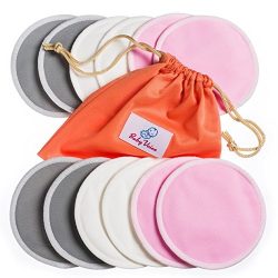 Washable Nursing Pads 12 Pack | Organic Bamboo | Laundry & Travel Bag | Breastfeeding &  ...