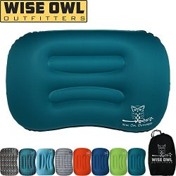 Wise Owl Outfitters Ultralight Inflatable Air Camping Pillow Compressible Compact Inflating Smal ...