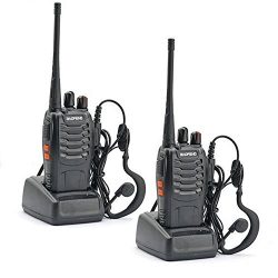 QITAO® Baofeng 888S Walkie Talkie Rechargeable Battery Headphone Wall Charger Long Range 16 Chan ...