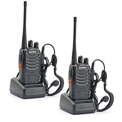 QITAO® Baofeng 888S Walkie Talkie Rechargeable Battery Headphone Wall Charger Long Range 16 Chan ...