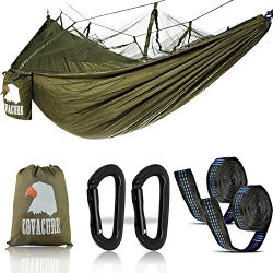 Covacure Camping Hammock Lightweight Portable Double Parachute Hammocks, Mosquito Nylon Hammock  ...