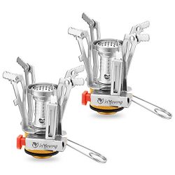 isYoung Outdoor Mini Camping Stove, 2-pack Ultralight Camping Stove – Portable and Come wi ...