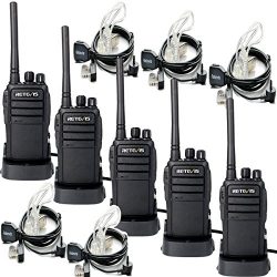 Retevis RT21 Walkie Talkies 16CH FRS Two Way Radio VOX Scrambler 2 Way Radios(5 Pack) with 2 Pin ...