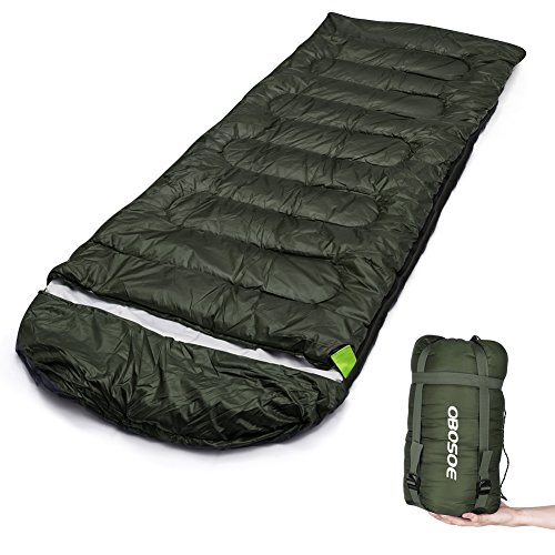OBOSOE Sleeping Bag,(30-60℉) Portable Lightweight Compact Packable Waterproof Bags for Adult 3-4 ...