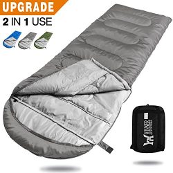 WINNER OUTFITTERS Camping Sleeping Bag, Portable Lightweight Rectangle/Mummy Backpacking Sleepin ...