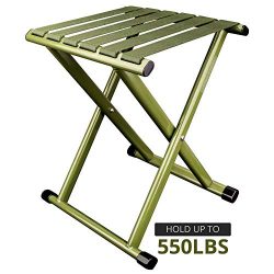 TRIPLE TREE Portable Folding Stool, Heavy Duty Outdoor Folding Chair Hold Up To 550 LBS 1 Pack,U ...