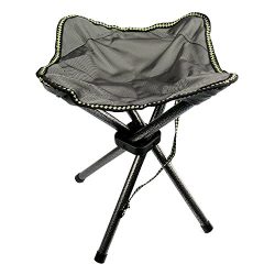 Mini Portable Folding Stool for Camping Fishing Hiking Outdoor Four Legs Gray 11″x11″ ...