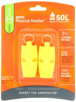 S.O.L. Survive Outdoors Longer Rescue Howler Whistle (2-Count)