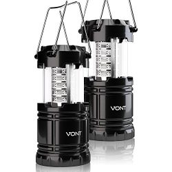 Vont 2 Pack LED Camping Lantern, Portable, Great Addition to: Survival Kits Hurricane, Emergency ...