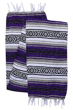 El Paso Designs Genuine Mexican Falsa Blanket – Yoga Studio Blanket, Colorful, Soft Woven  ...