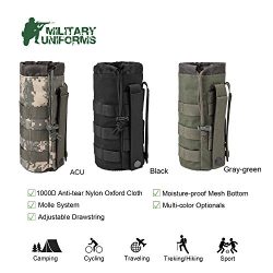 MILITARY UNIFORMS Outdoor Gear Mesh Flask Bag Drawstring Water Bottle Pouch Molle Water Bottle A ...