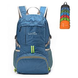 Sumtree 35L Ultra Lightweight Foldable Packable Backpack, Durable Hiking Daypack (Lake Blue)