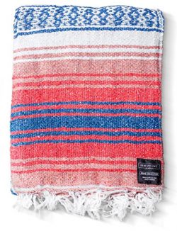 Mexican Blanket Authentic Falsa Blankets: Thick Soft Woven Acrylic for Yoga or as Beach Throw, P ...