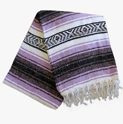 Classic Mexican Blanket Vintage Style Yoga, Pilates, Camping, Home Decor (Lavender)