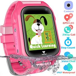 Waterproof GPS Tracker Watch for Kids – IP67 Water-resistant Smartwatches Phone with GPS/L ...