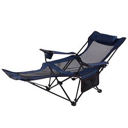 Seatopia Camping Recliner and Lounge Chair, Backpacking Folding Chair with Headrest, Footrest an ...