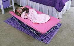 Regalo My Cot Portable Toddler Bed, Includes Fitted Sheet and Travel Case, Pink
