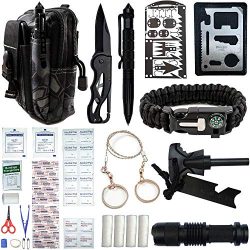 Emergency Survival Kit With First Aid – Gear, Cool Gadgets, Tools For Men, Women. Hiking,  ...