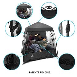EasyGO CoverU Sports Shelter – Fits 1 or 2 Person Weather Tent and Sports Pod (Black)– Patents P ...